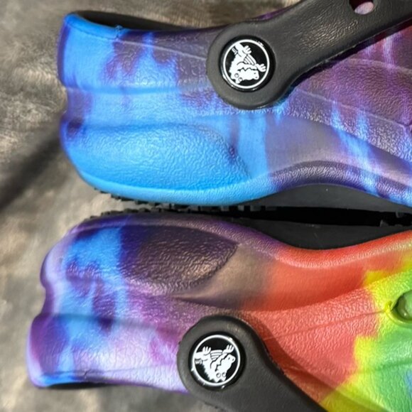 Crocs Bistro Kids Woman Man Unisex Tie Dye Slip On Clogs Sandals Rainbow Woman 6 - Picture 12 of 12